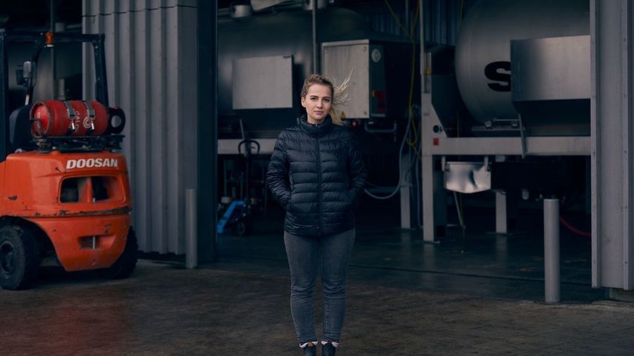 Mary outside the winery